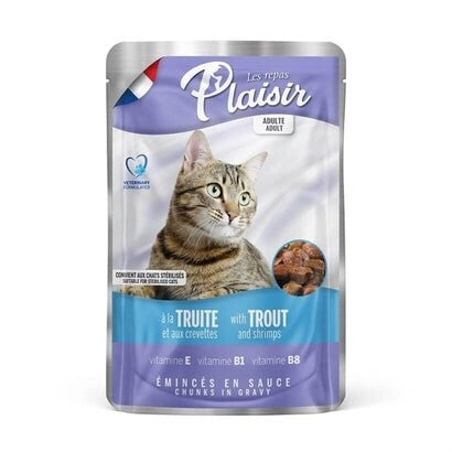 Plaisir Pouch Alabalık Ve Karidesli Yetişkin Kedi Konservesi 100 GR | SRC: Barcode: 3428460002421